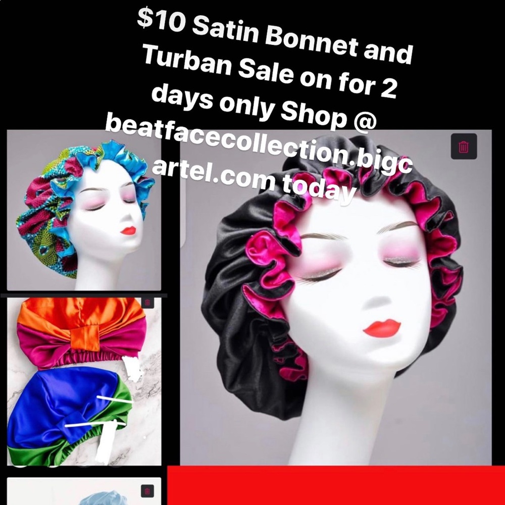 Satin bonnets and turbans